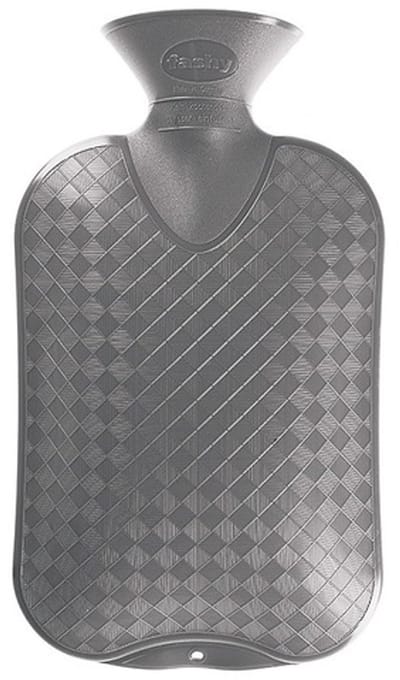 Warmwater kruik - grijs - geribbeld - 2 liter - bedkruik