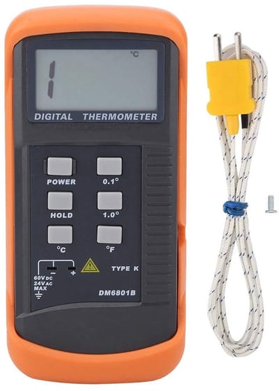 Dailygoods - Digitale Thermometer - Temperatuurmeter - Compact - Thermocouple - Perfect voor binnen en buitengebruik - Tot 1300 graden Celsius - Gesch...