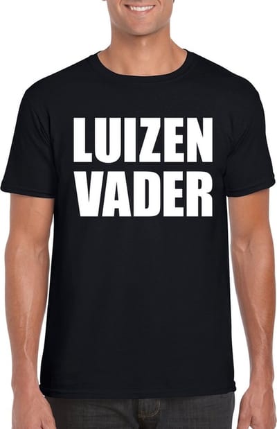 Luizenvader tekst t-shirt zwart heren S