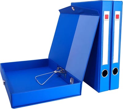 Documentenmap A4 met Magnetische Sluiting, 3 Stuks, 45mm Rug, Ideaal voor Kantoor en School, Blauw, Perfect voor Archiveren en Organiseren