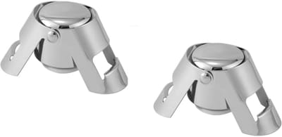 2 stuks champagnesluitingen, roestvrij staal, siliconen, champagneflessendop, dicht, herbruikbaar, champagneflessluiting, vacuümsluiting, zilveren champagnesluiting