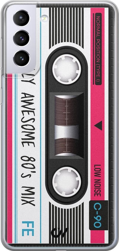 Hoesje geschikt voor Samsung Galaxy S21 hoesje - Cassette - - Zwart - - Casevibes