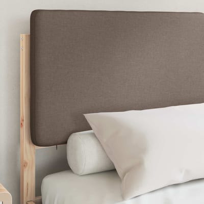 vidaXL - Bedframe - met - Gevoerde - Hoofdbord - Taupe - 160 - x - 200 - cm