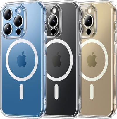 voor iPhone 13 Pro Max Case Compatibel met MagSafe, Volledige Camerabescherming, Wordt nooit geel, Schokbestendig Anti-vingerafdruk Anti-slip Dunne Slagvaste Hoes 6,7-Inch, Transparant