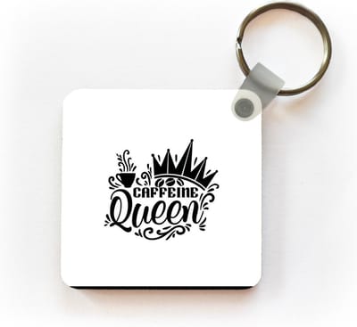 Sleutelhanger - Uitdeelcadeautjes - Caffeine queen - Spreuken - Quotes - Plastic