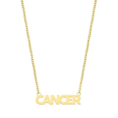 CO88 Collection Zodiac 8CN-26178 Stalen collier - Hanger cancer - 38 + 7 cm - Goudkleurig