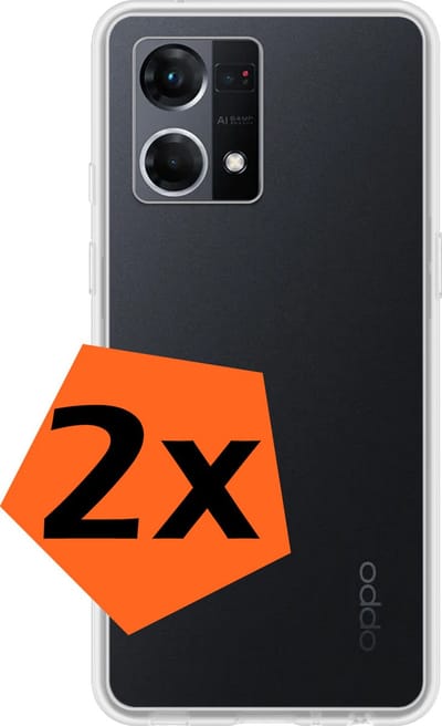 Hoes - 2 Stuks - Geschikt voor OPPO Reno 7 - Sterk & Shockproof - Case Siliconen - Back Cover - Telefoon Hoes - Transparant