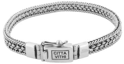 Jonline Citta Vithi Zilveren Ambachtelijke Buddha Armband model 1 maat XS