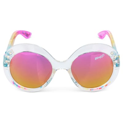 Bling2o ZONNEBRIL: GLASS BEACH - Sprinkle Sunrise, siliconen, 100% UV bescherming, in doorzichtige bewaardoos, 3+