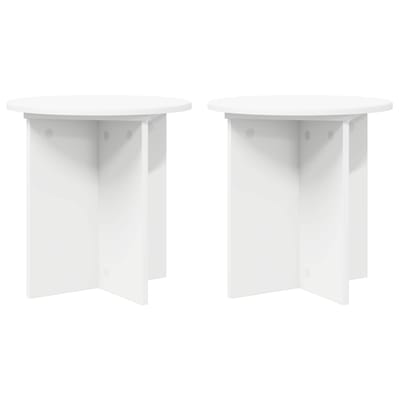 vidaXL - Plantenstand - 2 - st - Wit - Ø40 - x - 40 - cm - Bewerkt - hout
