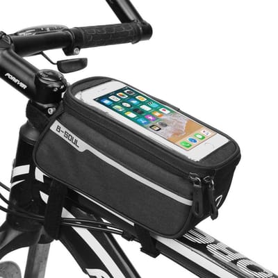 Frametas voor Smartphone | Telefoonhouder Fiets | Universele Fietstas | Extra Opbergruimte | Powerbank | Zwart