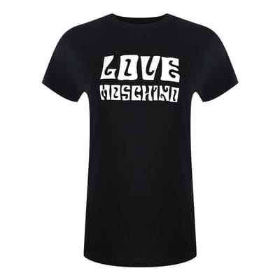 Love Moschino Groovy Logo Zwart T-shirt