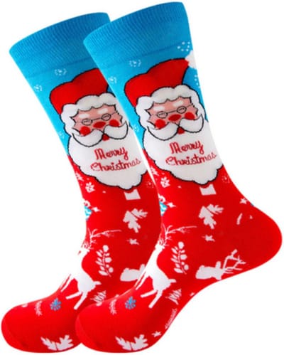 Winkrs© - Kerstman sokken met tekst Merry Christmas - Sokken voor dames/heren - Kerstsokken maat 40/46
