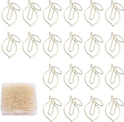 100 Stuks Paperclips met Transparante Opbergdoos, Schattige Citroenvormige Boekenleggers voor Kantoor, School en Thuisgebruik