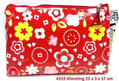 Vagabond-Toilettas- Clutch "Scandi Red" 4319-afmeting 27 x 3 x 17 cm.