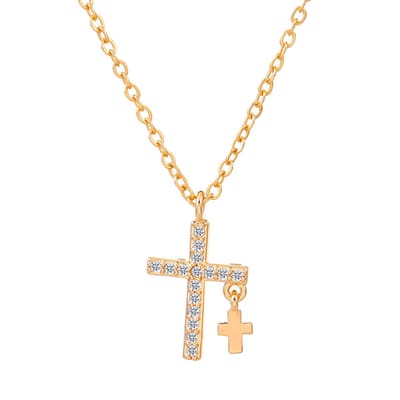 Ketting met twee Kruisjes Goudkleurig - Geloof Hanger - Faith - Pax Amare