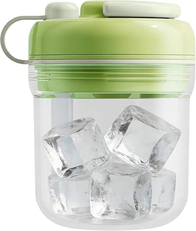 IJsblokjesmaker Fles - Drankkoeler Drinkbeker - Dranken Koelen - 2-in-1 Lekvrij Ontwerp - 380 ml - Groen