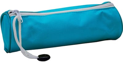 SOHO Ronde Pennenzak – Etui met Rits en Trekkoord – 21 x 8 cm – School Etui / Pennenetui - Lichtblauw