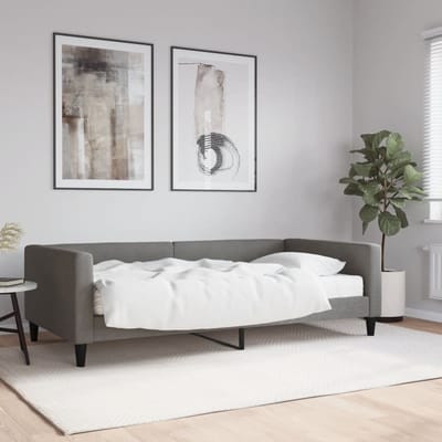 vidaXL - Slaapbank - met - matras - 100x200 - cm - stof - donkergrijs