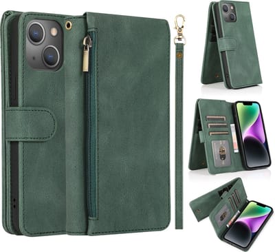Hoesje geschikt voor iPhone XR - Bookcase - Pasjeshouder - Portemonnee - Rits - Kunstleer - Groen