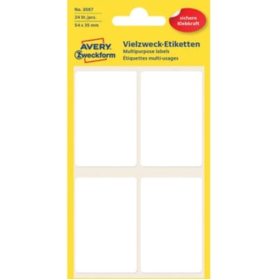 Etiket avery zweckform 3087 54x35mm wit 24 Etiketten