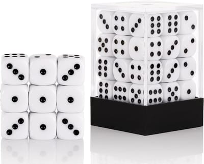 Mini Dobbelstenen Set - Spel Dobbelstenen - Spelavonden - Met Opbergdoos - 12 mm - Wit