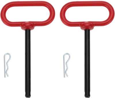 Dailygoods- Trekhaakpen 3/8 x 4 Inch - Trekhaak voor Aanhangwagens - Trekhaakpennen voor Grasmaaier - Slijtvast Koolstofstaal - Veiligheidsclip met Sterke Klemkracht