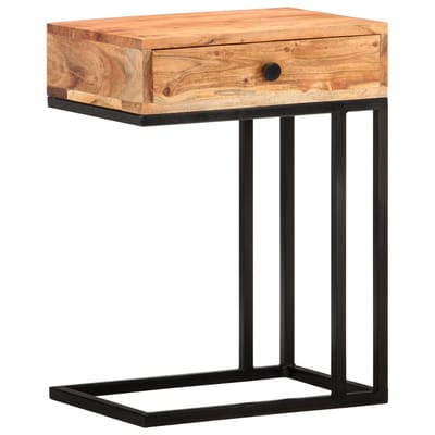 vidaXL - Bijzettafel - U-vormig - 45x30x61 - cm - massief - acaciahout