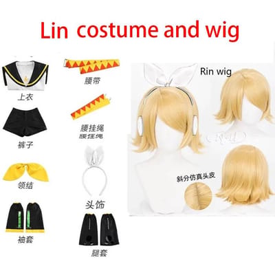 Homchee Trends COS Anime Mannen Len Cosplay Kostuum Anime Vrouwen Rin JK Uniform voor Comic Con Outfits XL