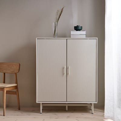Wandkast Greige Metaal - 2-Deuren - 100x40x125cm - Palma - Giga Living