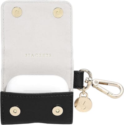 Zwarte Beschermhoesje met Sleutelhanger Clip voor Draadloze Oortjes