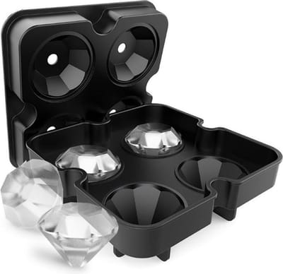 Cocktail/Whiskey ijs bal maker diamant  - Voor 4 Ijs Ballen-Voor drank en cocktails