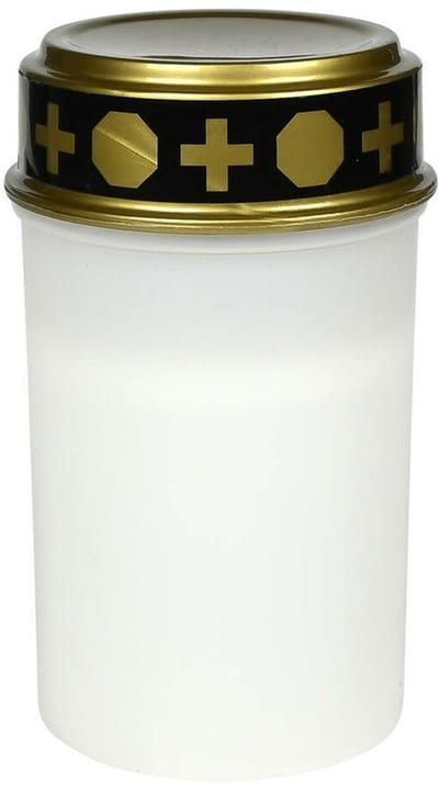 Benson Grafkaars/gedenklicht - LED licht - wit - waterbestendig - op batterijen - D6,5 x 12 cm