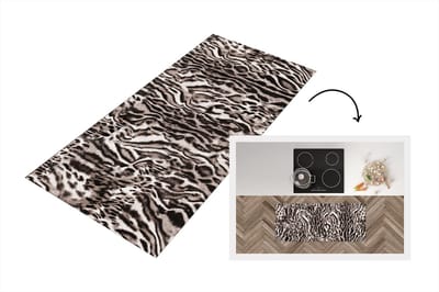 Keukenloper - Loper keuken - Panterprint - Bruin - Abstract - 120x50 cm - Keukenloper vinyl