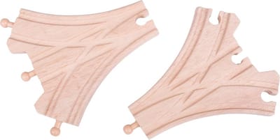 Bigjigs Wooden Rails - 3-way Split 2 pcs.