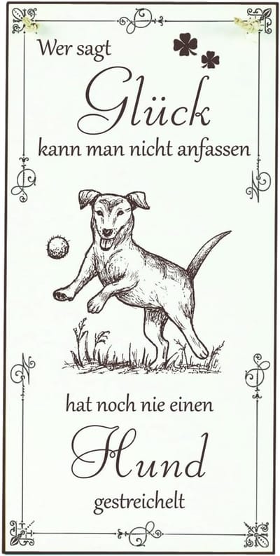 Decoratiebord Hond - Schild met spreuk - Woondecoratie - HDF materiaal - 10 x 20 cm