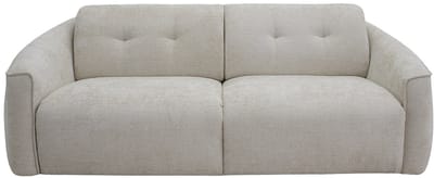 Vente-unique Vierzitsslaapbank express converteerbaar in getextureerde beige stof - Slaapoppervlak 160 cm - Matras 13 cm traagschuim ASUFA