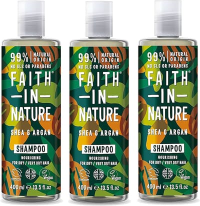 Faith in Nature - Shea & Argan Shampoo - 400ml - 3 Pak