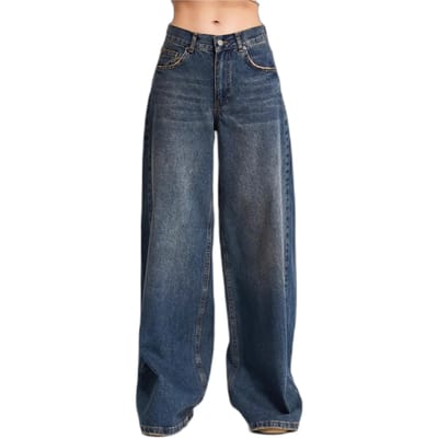 It's Basic - ELENA Palazzo Mid Rise Jeans - Deep Sea