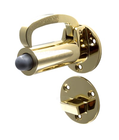 Deurvastzetter - met valhaak - 102mm - Messing gepolijst - S&B - 251501.4
