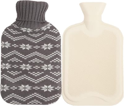 Grote 2 Liter Warmwaterkruik met Zachte Gebreide Cover - Lekvrij en Comfortabel voor Pijnverlichting en Warmte Therapie