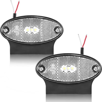 Zijmarkeringslichten LED - Positielichten Aanhanger - Voertuig Verlichting - Waterdicht 12/24V - 19x14x3.3cm - Wit