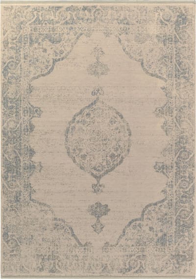 OSTA Djobie – Vloerkleed – Tapijt – geweven – wol – eco – duurzaam - modern - landelijk - Beige/Blauw – 170x235