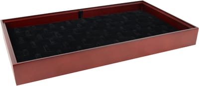 Ring Display Tray - Sieraden Organizer - Juwelen Presenteren - 51 Ring Tabs - 38x21.5x4.4 cm - Mahonie Zwart