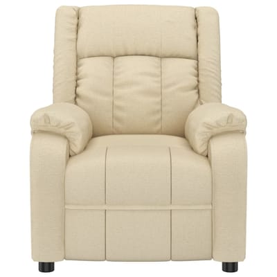vidaXL Fauteuil verstelbaar stof crèmekleurig