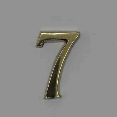 Nummerplaatje 7 - Nummerbordje Klein - Huisnummer - Deur en Kamernummer - Lockernummer - Plakcijfers - Zelfklevend - Brievenbus Nummer - Goud Look - 4 CM