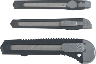 Afbreekmessen set - 3-delig - 9 mm / 18 mm - uitschuifmessen