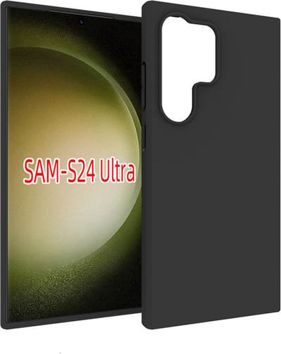 MobyDefend Hoesje - Geschikt voor Samsung Galaxy S24 Ultra - TPU Backcover - Mat Zwart