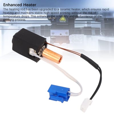 3D Printer Extruder Hotend Montage Kit 300 graden Ti Rood Koper Bimetaal Geïsoleerde Pijp Verwarmingsblok gray
