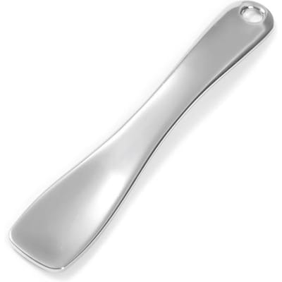 1 stuks Metalen Zink Mini Cosmetische Spatel Gebogen Schep Goud Zilver Make-up Accessoires Masker Crème Lepel Oogcrème Stick Beauty Scoop zilver